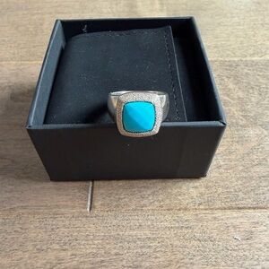 Vintage Carolyn Pollack Silver Ring Blue Turquoise size 5.5